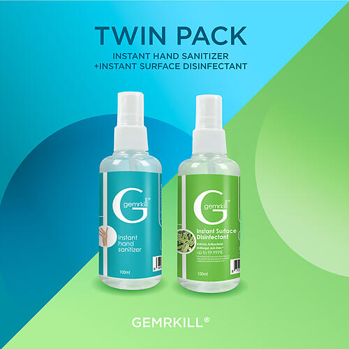 Twin Set Instant Hand Sanitizer 100ml + Instant Surface Disinfectant 100ml